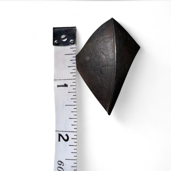 🖤 Vintage Geometric Metal Earrings – Sculptural / Oxidized – 2” Handmade - Picture 2 of 6